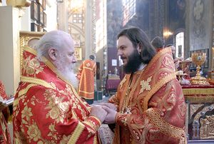 Епископ Амвросий и Святейший Патриарх Алексий II. Фото Patriarchia.ru